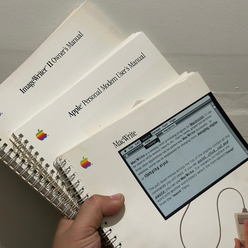 Vintage Apple Manual‎ Lot MacWrite ImageWriter II Personal Modem 1980s Computing